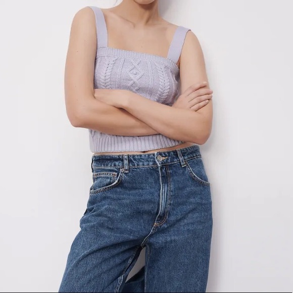 Zara Tops Zara Cable Knit Cropped Top Poshmark